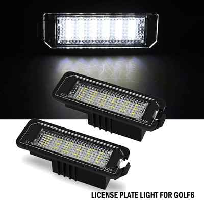 Pair LED License Plate Light bulbs CANBUS For VW EOS car c1 Golf Polo Passat CC