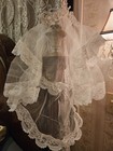 VTG Lace and Tulle Vintage First Communion Veil headpiece Pearl Tiara Catholic — photo 2