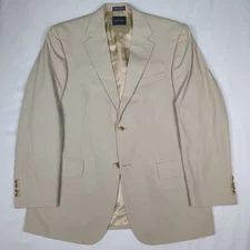 NAUTICA Vtg Beige Khaki Blazer Suit Coat Jacket Men's 42R 44R