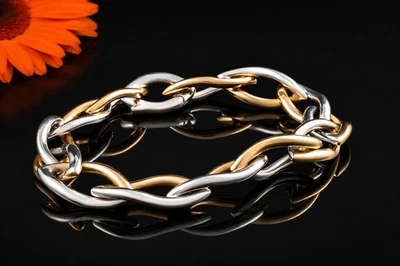 Clioro Armband Italienische Bicolor Handarbeit Weißgold und Roségold 750 Schmuck - Bild 1 von 4