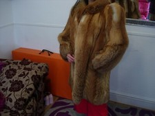 Gold Fox Fur Long Coat Unused