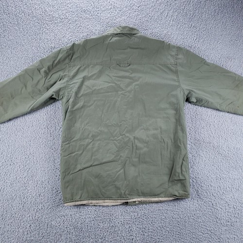 Levis Shirt Mens Large Green Sherpa Lined Shacket Pockets Button Up Long Sleeve - Picture 10 of 14