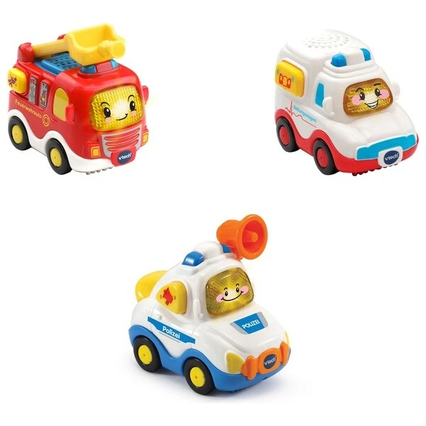 VTech Tut Tut Baby Flitzer 3er Set Einsatzfahrzeuge Spielzeugauto Spielzeug NEU