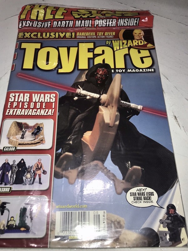 Toyfare Magazine August 1999 #24 Star Wars Darth Maul Cover & Free Poster Sealed