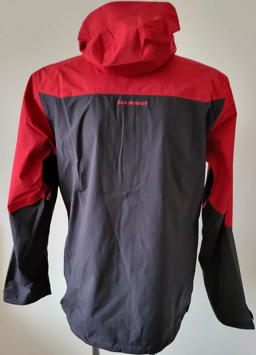 Mammut Gore tex membrane Men Rain Waterproof Red Black Jacket size