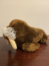 1975 Walrus Dakin Vintage Brown 8" Plush Stuffed Animal Bean Bags Tusks Cute