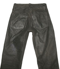 WOW!!! schmale LEDERJEANS / Nubuk- Lederhose in schwarz-braun in W27 / L33