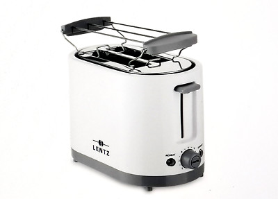 Lentz 2-Scheiben Toaster weiß Brötchenaufsatz cool-touch-Gehäuse