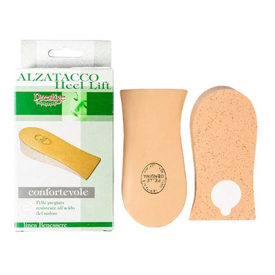 ALZATACCO RIGIDO LUNGO IN SUGHERO E PELLE - RIALZA LE SCARPE DA 1CM A 3CM