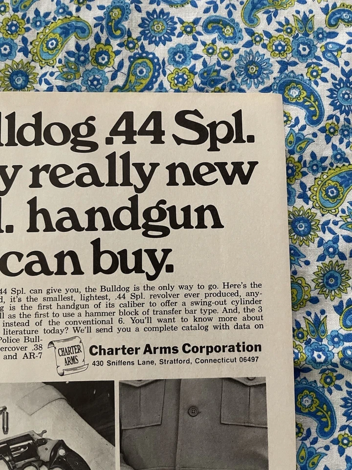 Vintage 1976 Charter Arms Bulldog 44 Handgun Print Ad - Ad Only - Image 3 of 4