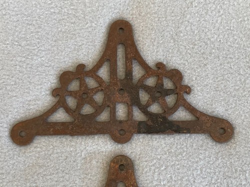 Pair of Antique Cast Iron 7"x4" Victorian Lattice Pieces Architectual Salvage - Picture 14 of 19