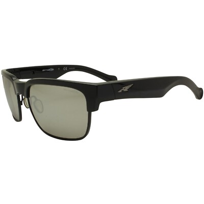 Arnette AN 4205-01 22756G Dean Black White Frame Silver Mirror Mens Sunglasses