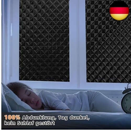 Qualsen Fensterfolie Verdunkelungsfolie Für Fenster Fensterfolie Schwarz - Bild 2 von 6