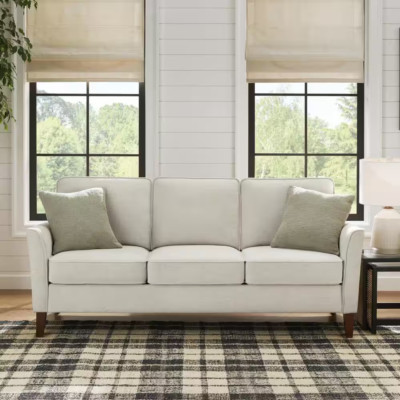 Modern Flared Arm Fabric Sofa in Oyster Beige Home Furniture Doherty 79.9 In.