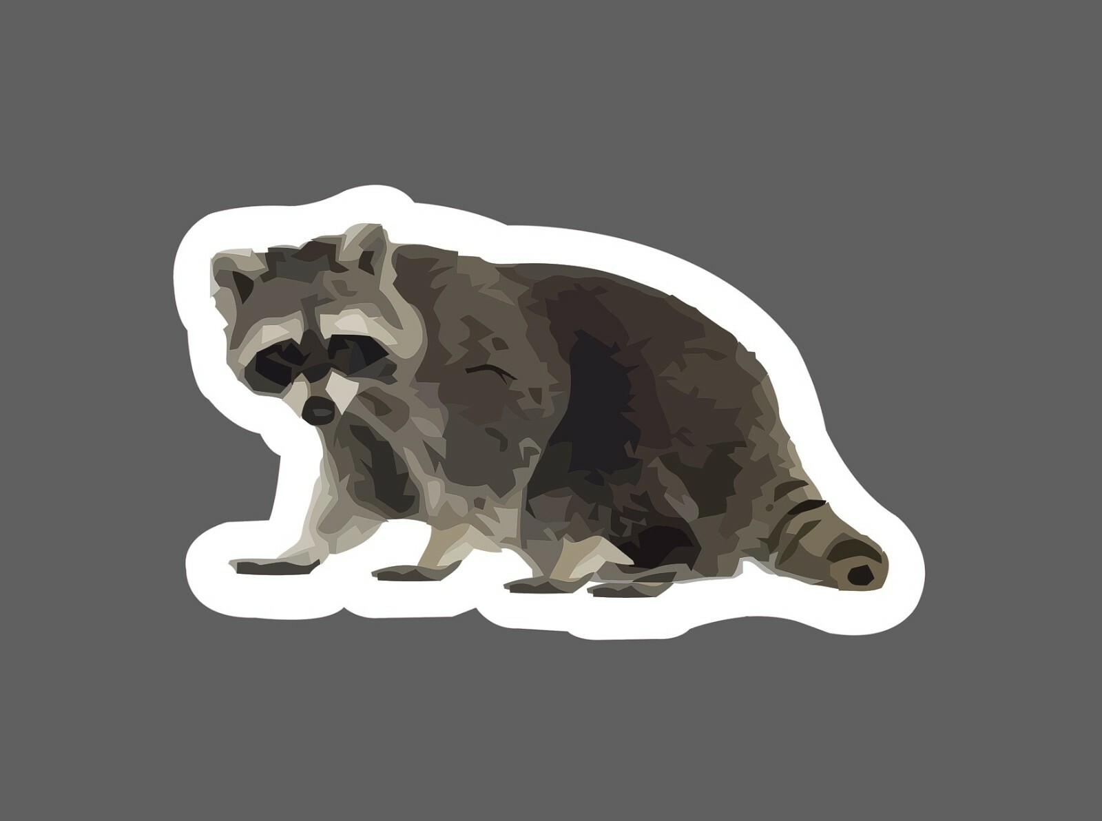 Raccoon Sticker Illustration Waterproof Animal Outdoor Wildlife Gift ...