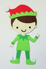 Christmas Winter Elf Boy Die Cut Paper Doll Scrapbook Embellishment
