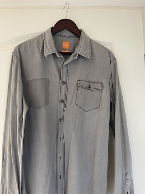 Hugo Boss langarm Hemd XL Grau
