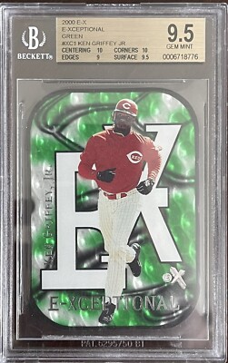 2000 EX E-Xceptional GREEN /999 Ken Griffey Jr #1XC BGS 9.5 w/2 10’s POP 1 None^