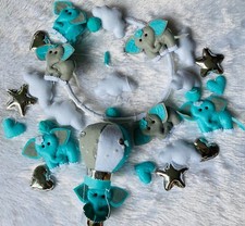 Elephant family felt cot mobile