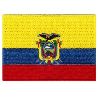 ECUADOR FLAG PATCH SOUTH AMERICAN EMBLEM embroidered iron-on PARCHE new SOUVENIR