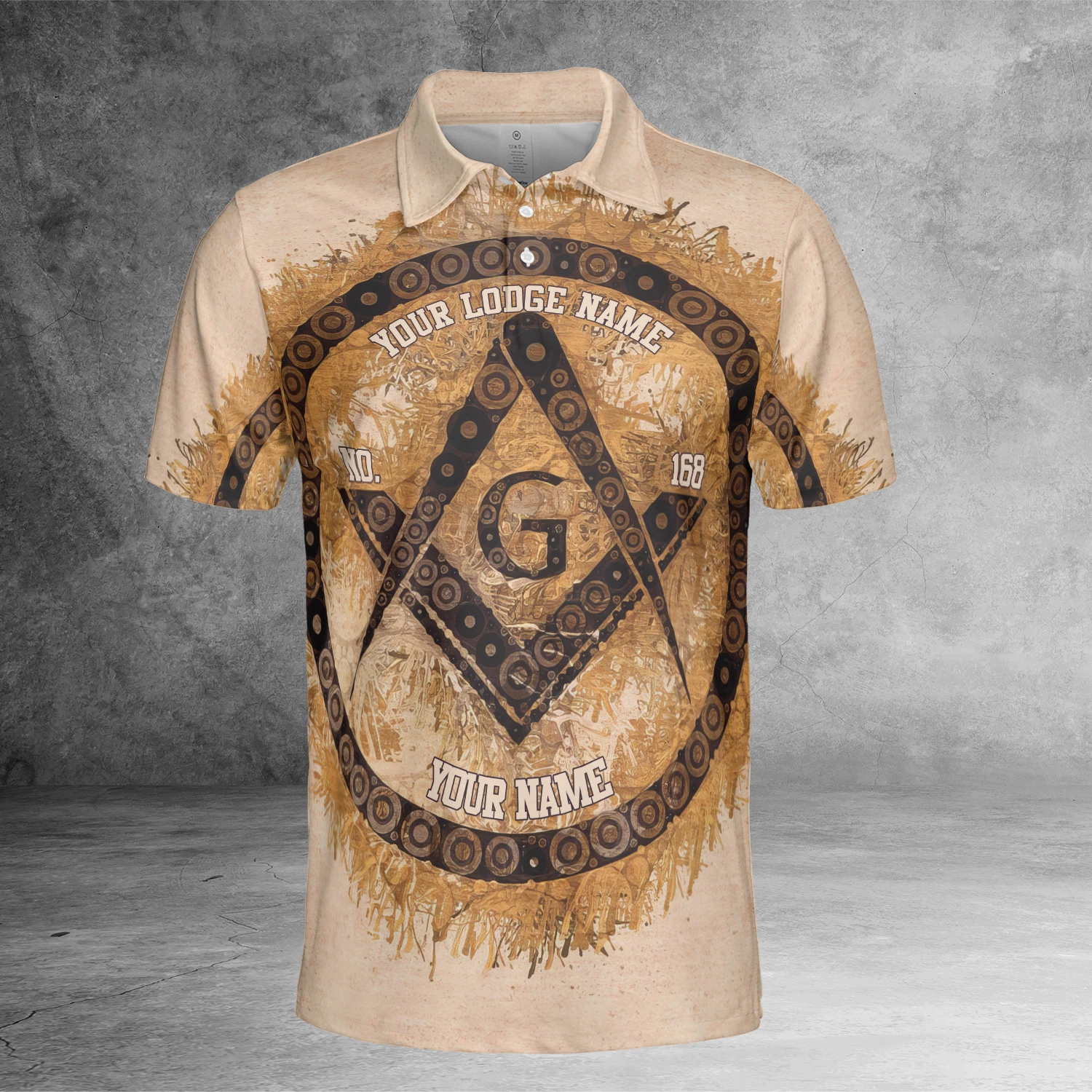 Personalized Lodge Name Freemason Square and Compass Mason 3D Polo Shirt