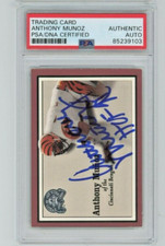 ANTHONY MUNOZ AUTO Signed 2000 Fleer Greats of the Game ON-Card HOF Inscription