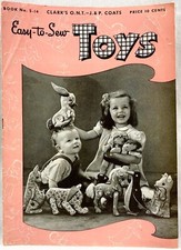 1944 Spool Cotton Co Easy To Sew Toys S-14 Sewing Pattern Book Vintage 16723