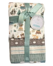RECEIVING X4 - PETITE BOYS - TRIBE ANIMALS - BLANKETS COTTON 4 PACK BABY BOYS