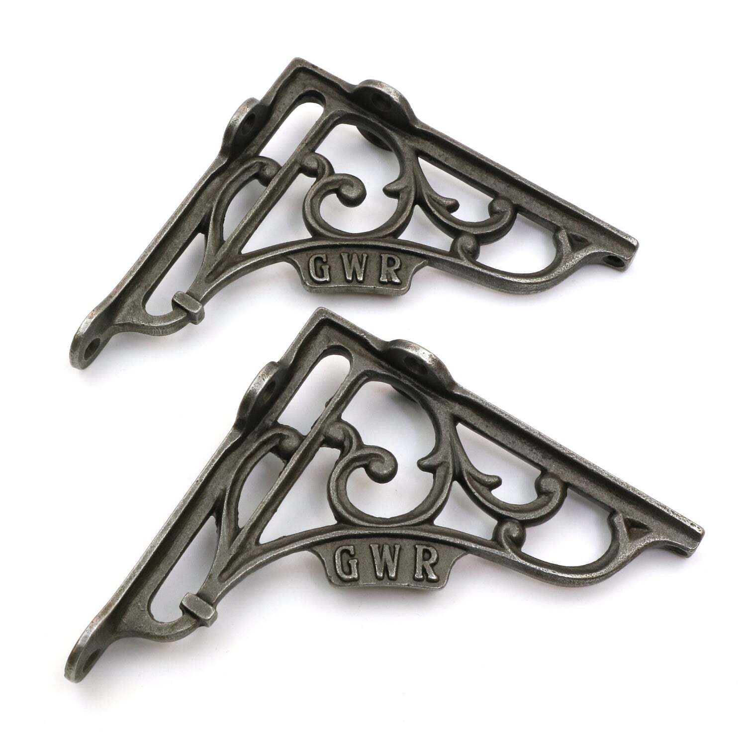 Oakcrafts - Pair of Shelf Brackets GWR Cast Antique Iron 125mm x 125mm