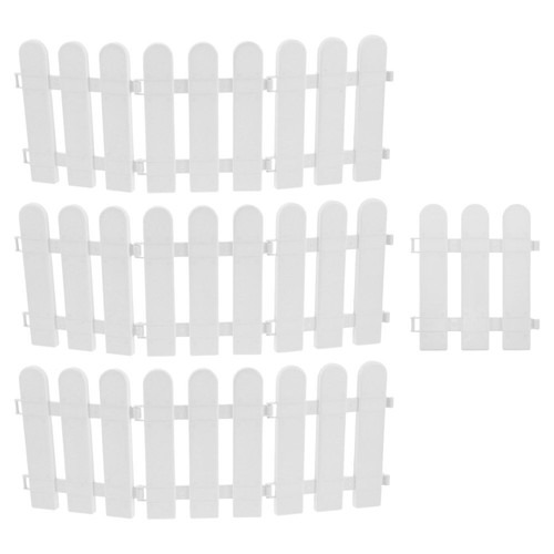 10 Pcs White Garden Fence Path Fence for Courtyard Decoration