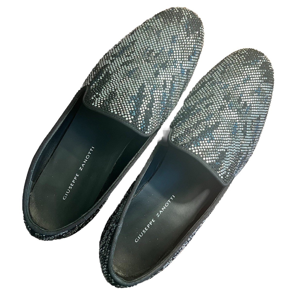 Black Crystal-Embellished Men\'s Slip-On Dress Shoes Mens Black Gold Velvet Fancy Embellished Loafers Slip On Val main image 2
