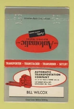 Matchbook Cover - Automatic Electric Trucks Chicago IL Bill Wilcox  40 Strike