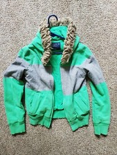 Girls American Eagle Full Zip Hoodie Winter Short Sweatshirt Coat Size M