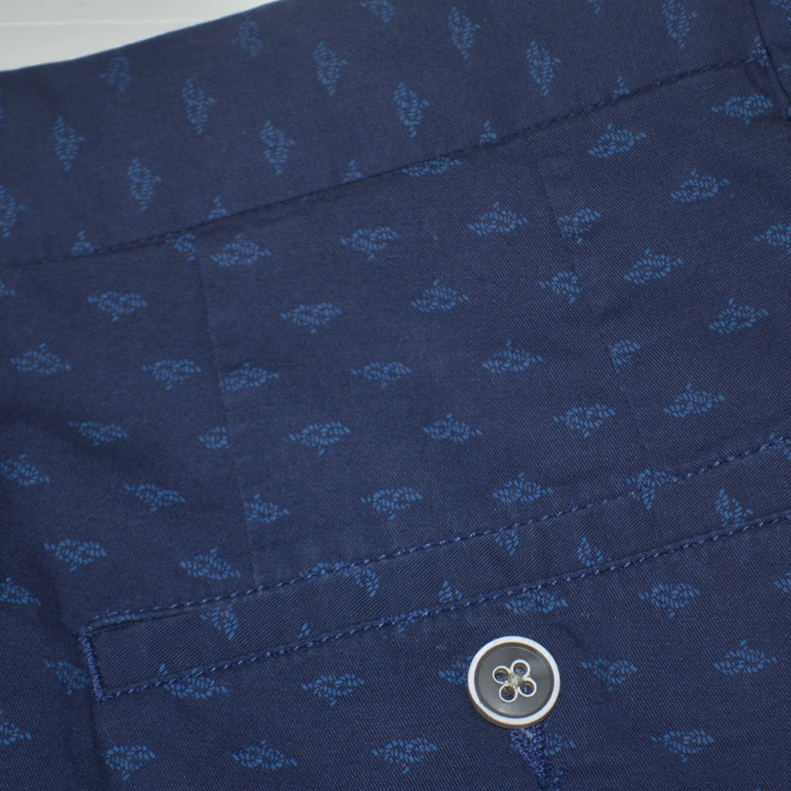 PETER MILLAR 9" Stretch Cotton Navy Flat Front Chino Shorts Sz 35
