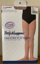 Body Wrappers Child Dance Tights Tan Suntan S/M 4-7 Total Stretch C80 Footed NEW