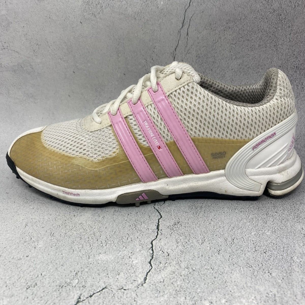 Adidas Traxion Slingvibe Women's Leather Golf Soft Spikes Shoes Pink Sz  M