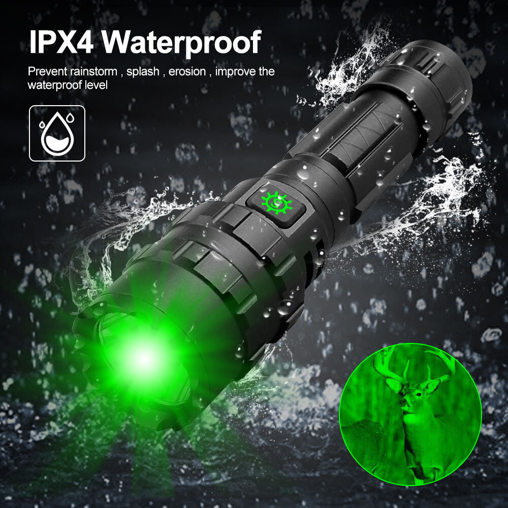 8000LM Green LED Picatinny Mount Gun Light Lamping Hunting Air Rifle