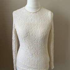 RALPH LAUREN CREAM LACE TOP SIZE MED