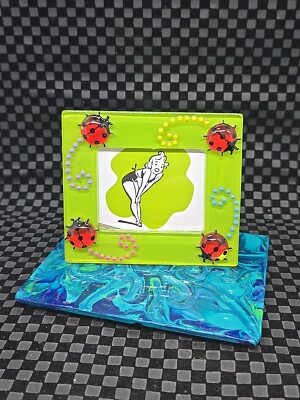 Green Lady Bug Picture Frame 3.5 x4  Studio, Multi Color, Flowers, Family Photos