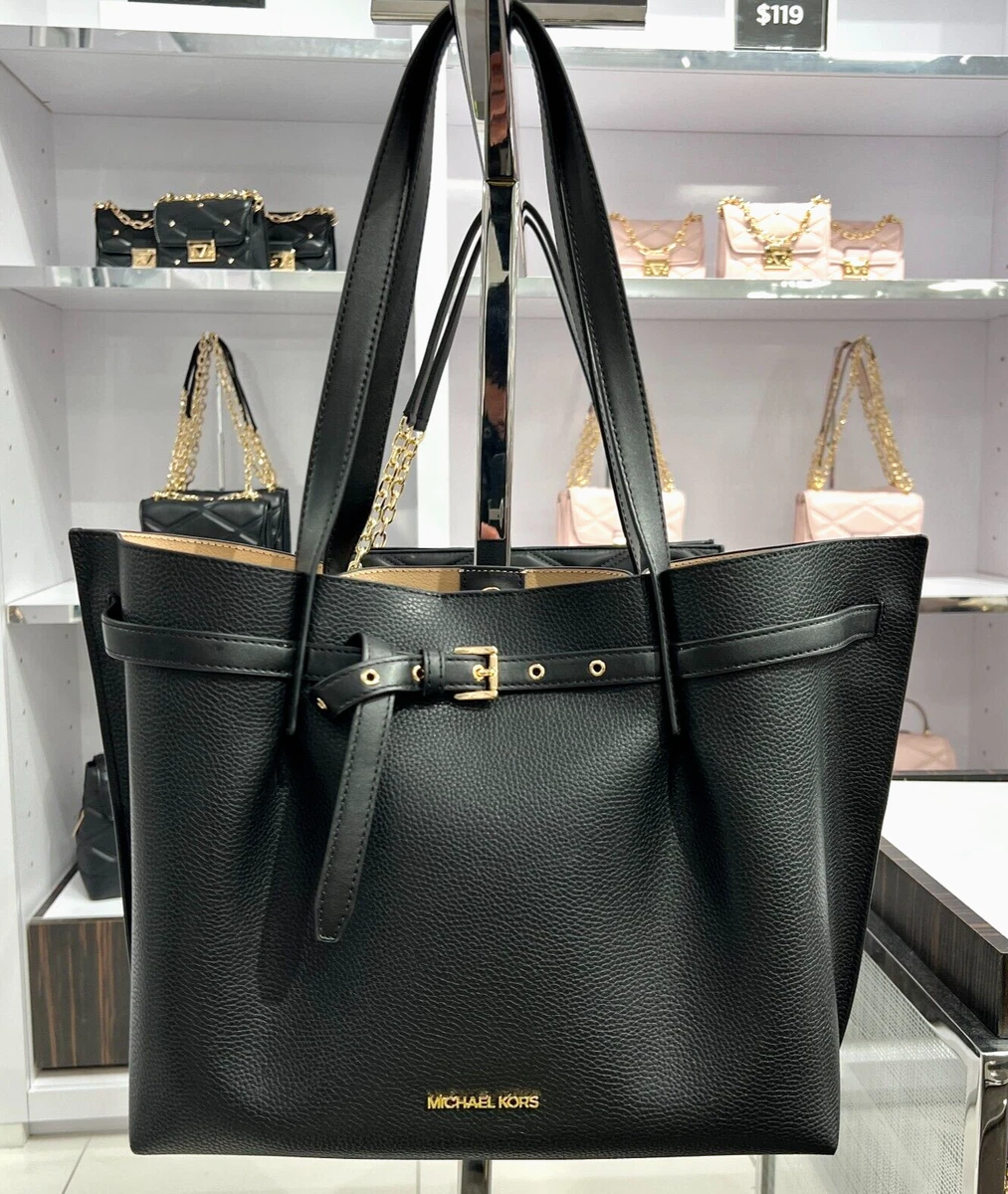 Buy the Michael Kors Jet Set Black Saffiano Leather Travel Large Shoulder  Shopper Tote Bag