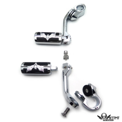 HTTMT Chrome 5'' Long FootPeg Kit 1.25'' Engine Guard For Yamaha Roadstar xv1700