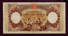 ITALIEN 10000 LIRE 1955 Zustand III+  VF+  BB+  S/N H819/9223  P. 89c GiG BI 73I
