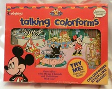 NEW Vintage Talking Colorforms Playset SEALED 1993 Disney Mickey Mouse  Friends