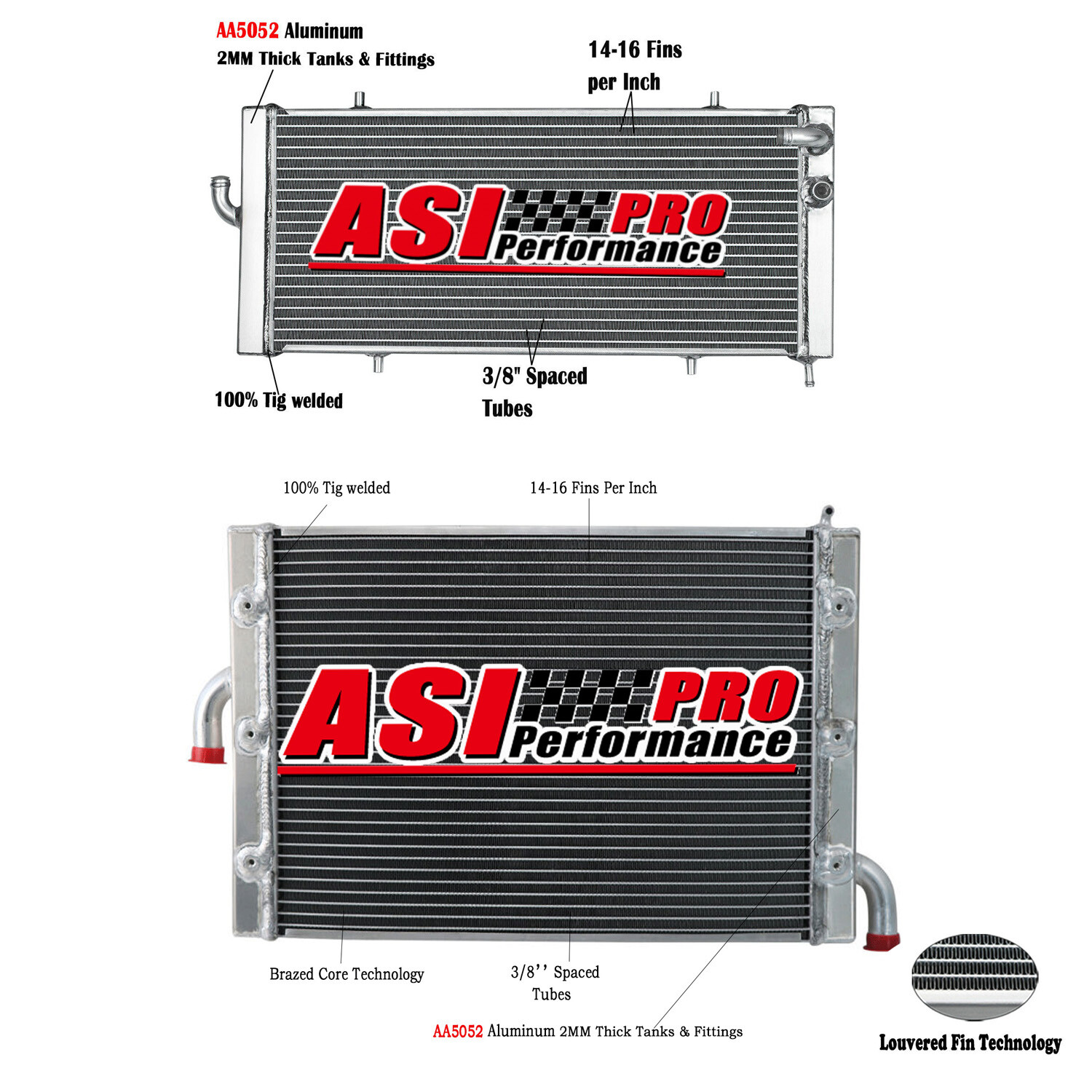 3 Row Radiator+Auxiliary Radiator For 2017-2020 Polaris RZR XP RZR XP 4 Turbo