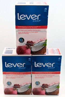 Lever 2000 Pomegranate & Coconut Water Bar Soap 12 Bars 3 oz /89g