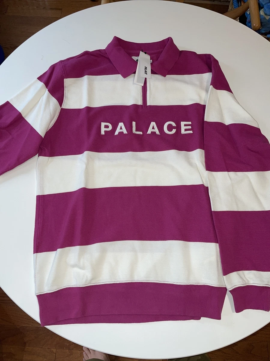 Palace J Stripe Crew Neck Pink New With Tags Original Hype Rare
