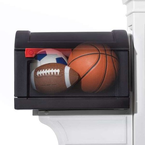White Mail Post and Extra Large Black Mailbox Classic Mount Steel Mail Package - Picture 4 of 6