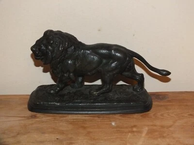 + Ancien Lion en bronze XIXè, sujet animalier signé de Gericke + - Photo 1/4
