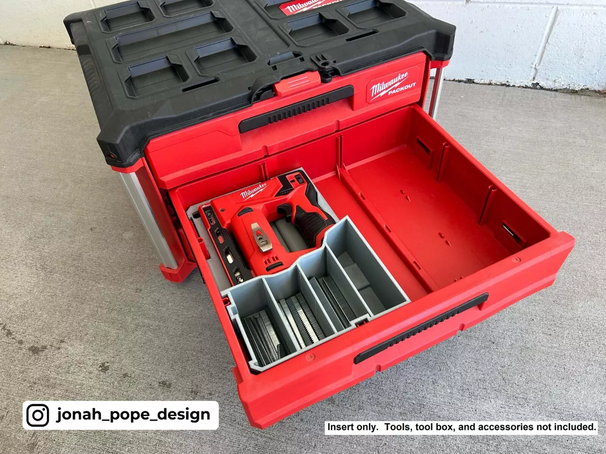 Milwaukee Packout Tool Box Drawer Insert for M12 3 8 Crown Stapler Insert Only