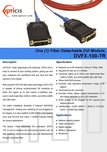OPTICIS DVFX-100 RX Fiber Detachable DVI Module - Bild 4 von 5
